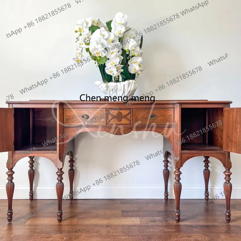 

E182 Medieval solid wood porch cabinet foyer partition French country living room locker storage