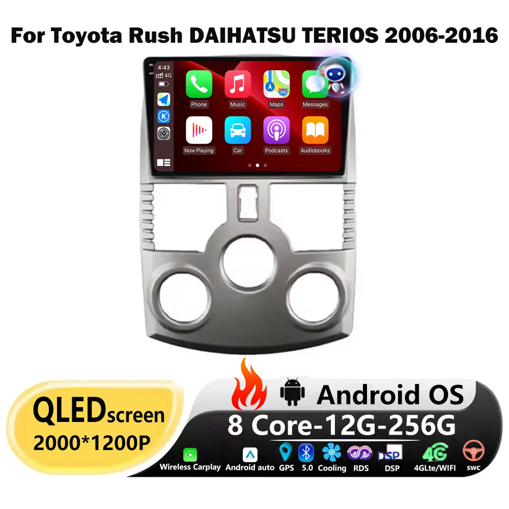 

Android Auto Carplay For Toyota Rush DAIHATSU TERIOS 2006-2016 Car Radio Multimedia Video player GPS Navigation Tools 4G WIFI BT