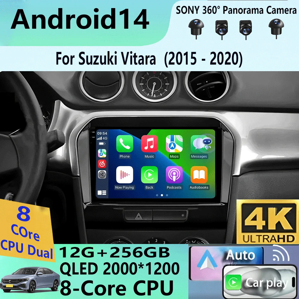

For Suzuki Vitara 2015 - 2020 Car Radio Multimedia Video Player Navigation Gps WIFI Android 14 Car Radio 5G
