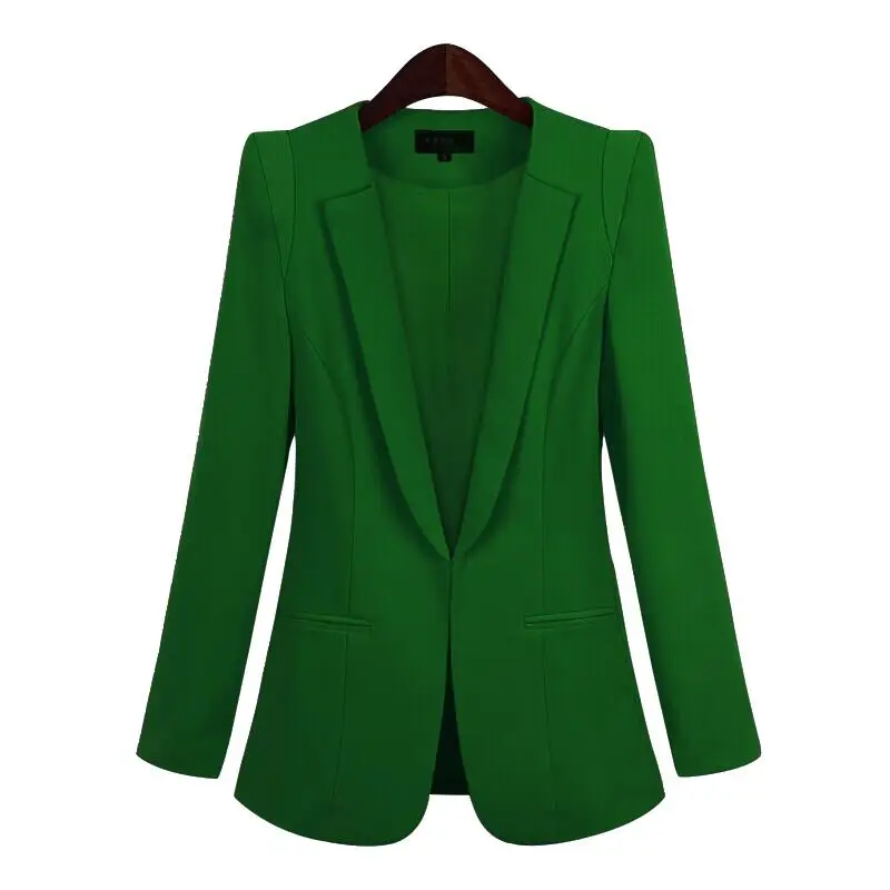 Trajes de negocios de talla grande para mujer, botonadura Blazers de oculta, Blazer de manga larga de colores sólidos, ropa de trabajo de oficina, primavera y otoño, 2022