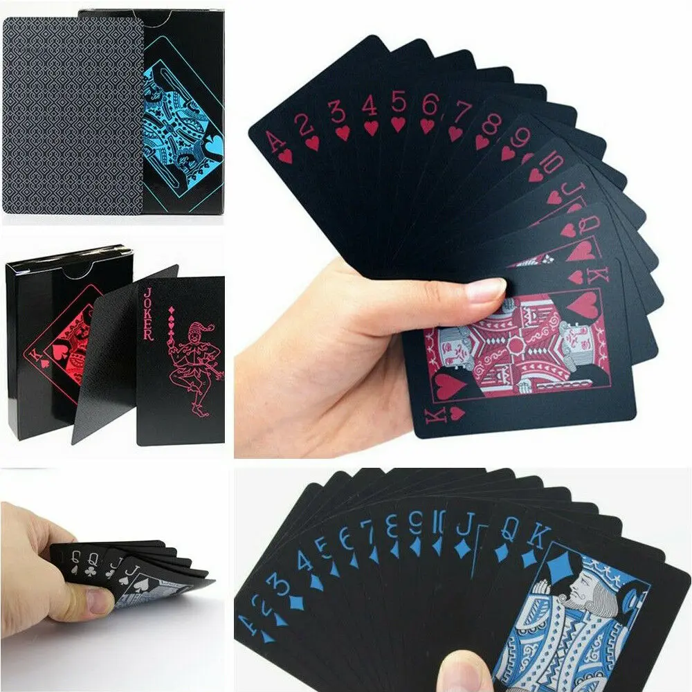 Black blue Playing Card Poker Game Deck red Poker Suit Plastic Magic Waterproof Deck Of Card Magic Water Gift Collection