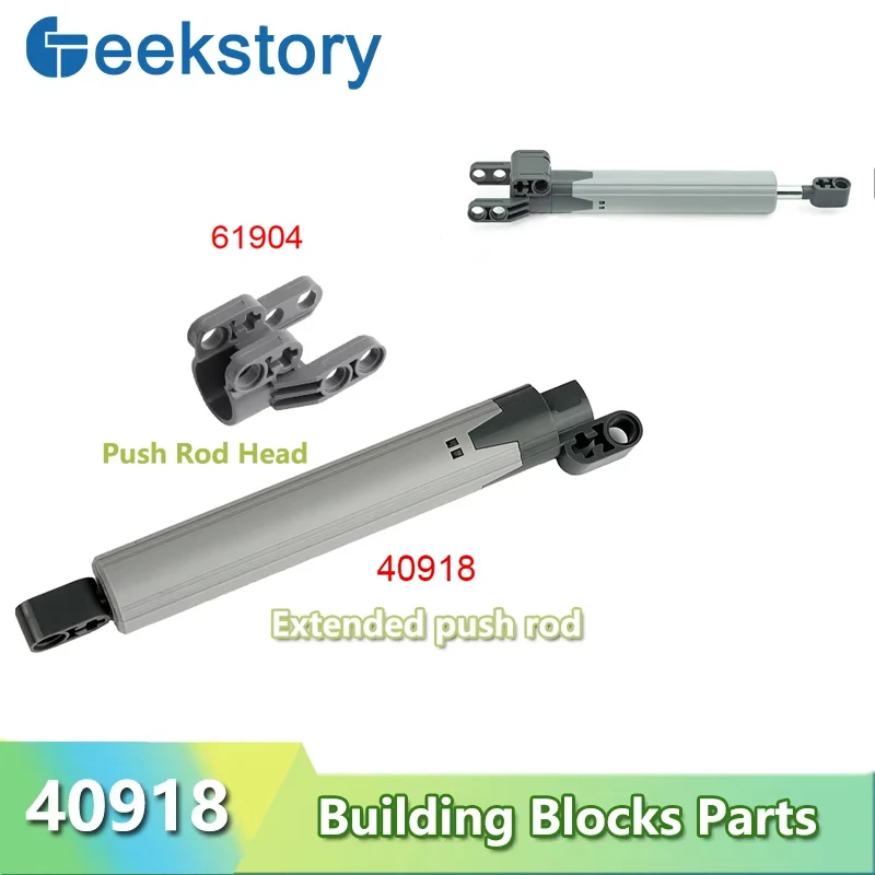 Asta di spinta estesa Parti tecniche del blocco di costruzione Testa dell'asta di spinta Putter lungo Mattoni Moc Giocattoli assemblati modificati per il modello 40918