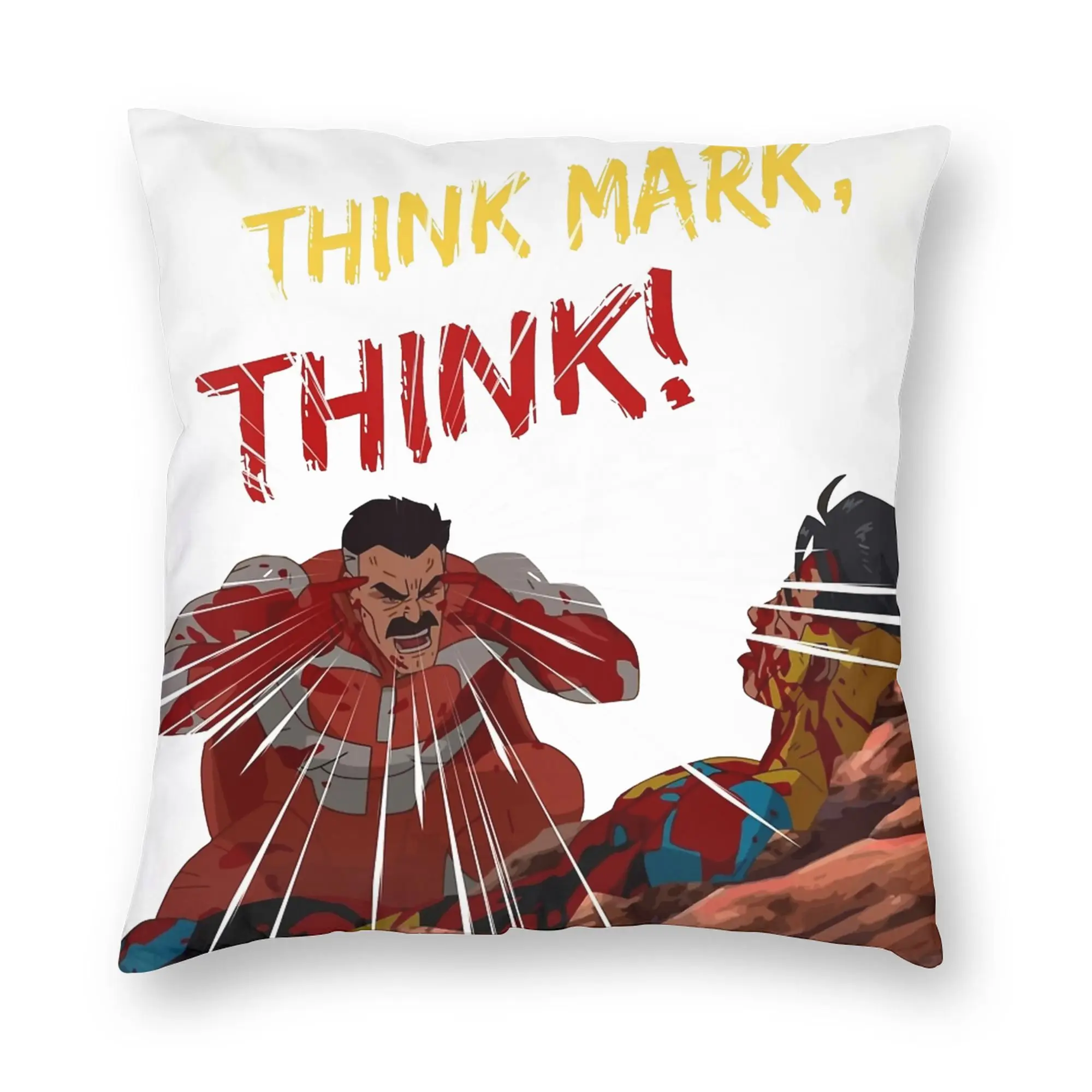 THINK MARK THINK MEME from Invincible Omniman Pillowcase Printed Fabric Cushion Cover Decor  Throw Pillow Case Cover Home 18''