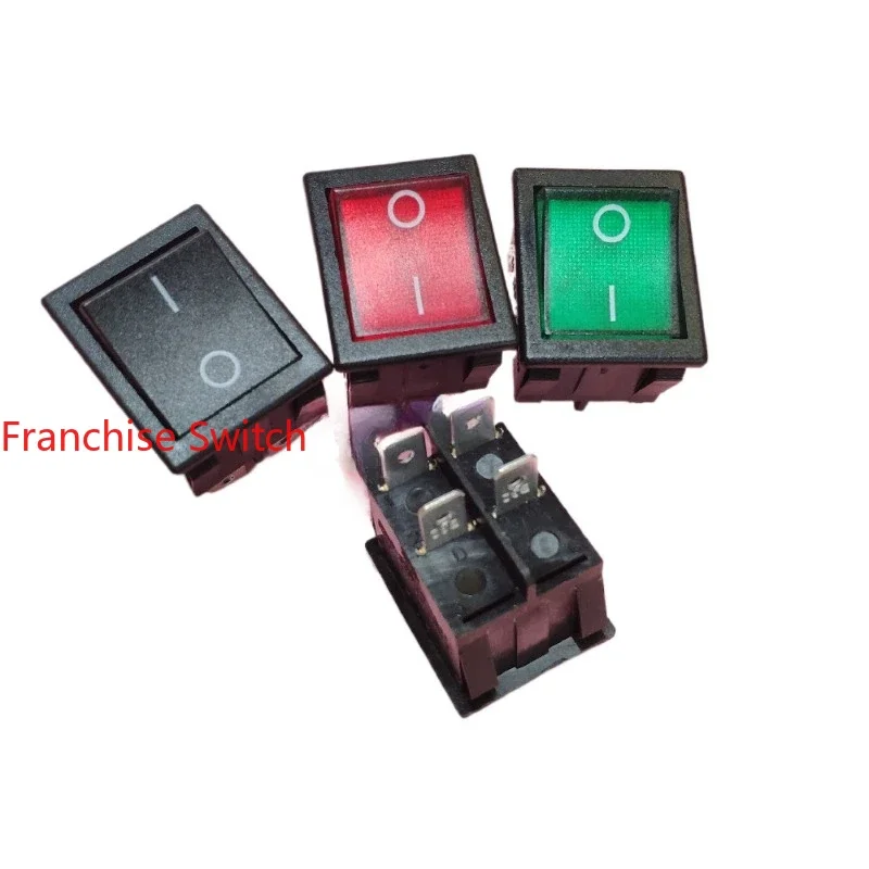 

10PCS boat type switch 4 feet 2 gears, with red light R-4-210-C5L-BR opening 22X28MM