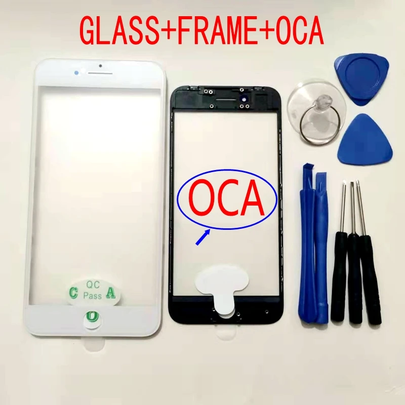 Outer Glass for iPhone 5s 6 6s 7 8 Plus SE2020 Repair Parts Only Touch  Front Screen Glass Lens+Frame+OCA + Tool kit Replacement