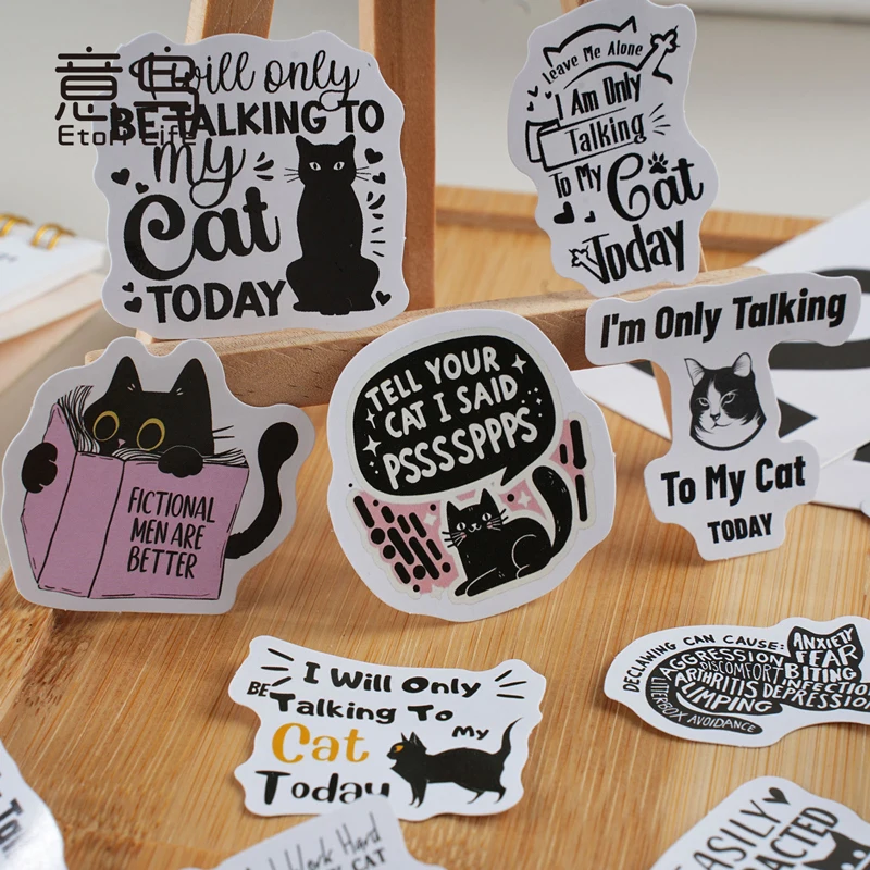 12packs/LOT There is a little cat at home series retro message Self-adhesive adhesive sticker