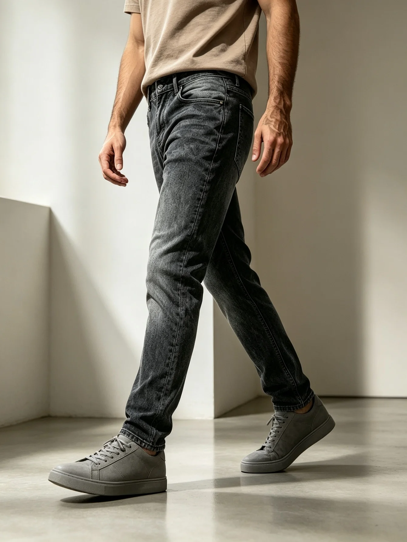 Pantalones de mezclilla holgados estilo urbano americano, inspirados en el skate, de moda Y2K, con efecto desgastado, puños reforzados en los tobillos, corte cómodo de talle medio, Thoughtf