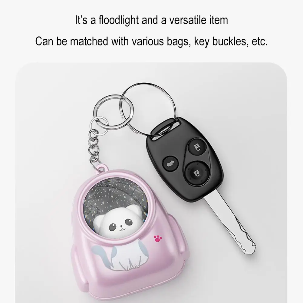 Mini Kitten Keychain Light Portable Cat Litter Flashlight Children\'s Cartoon Cute Compact Floodlight Small Gift Pendant Light