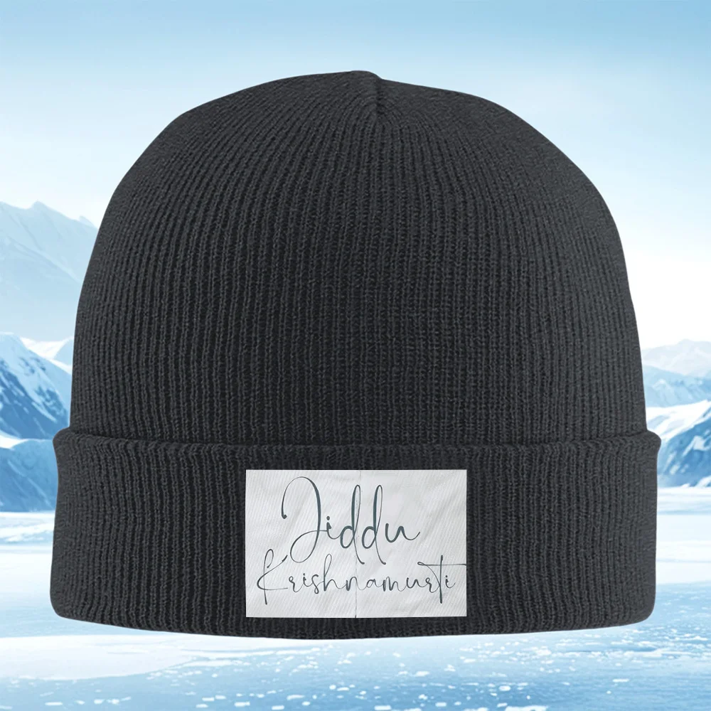 

Jiddu Krishnam Safety, элегантный сценарий для мужчин и женщин, унисекс, вязаная шапка, шапочка, пуловер, зимняя теплая теплая рождественская уличная велосипедная шапка