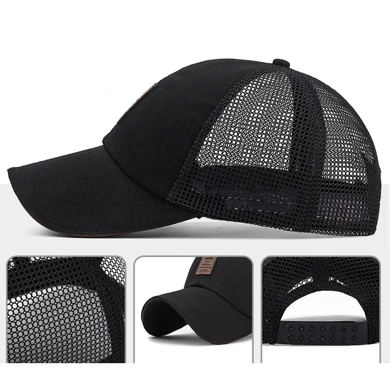 Hot Sale Unisex Breathable Mesh Cap High Quality Baseball Cap Men Trucker Hat Sun Hat Visor Net Cap Summer Hats 2024 Fashion Cap