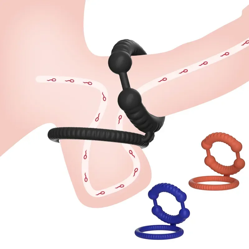 

Silicone Penis Ring Ejaculation Delay Cock Rings Dick Erection Cockring Male Chastity Adult Sex Toys For Men Lock Sperm Trainer