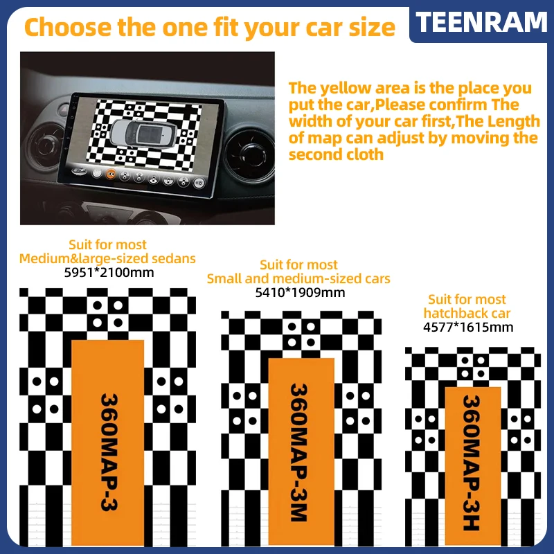 

Car Camera Debugging Calibration Cloth Splicing Calibration Cloth Car Panoramic Debugging Body Kit 3D Black And White Grid