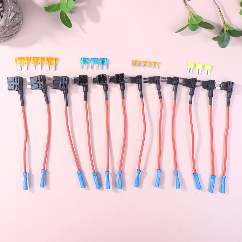 

12Pcs 4 Types Of 12V Additional Circuit Adapters And Fuse Set- Tap Car Fuse Holder With Micro2 Mini ATC ATS Thin Tap Adapter