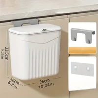 Poubelle murale blanche peu encombrante pour la cuisine, nettoyage sans effort, plastique durable, stockage des déchets multifonctionnel 2