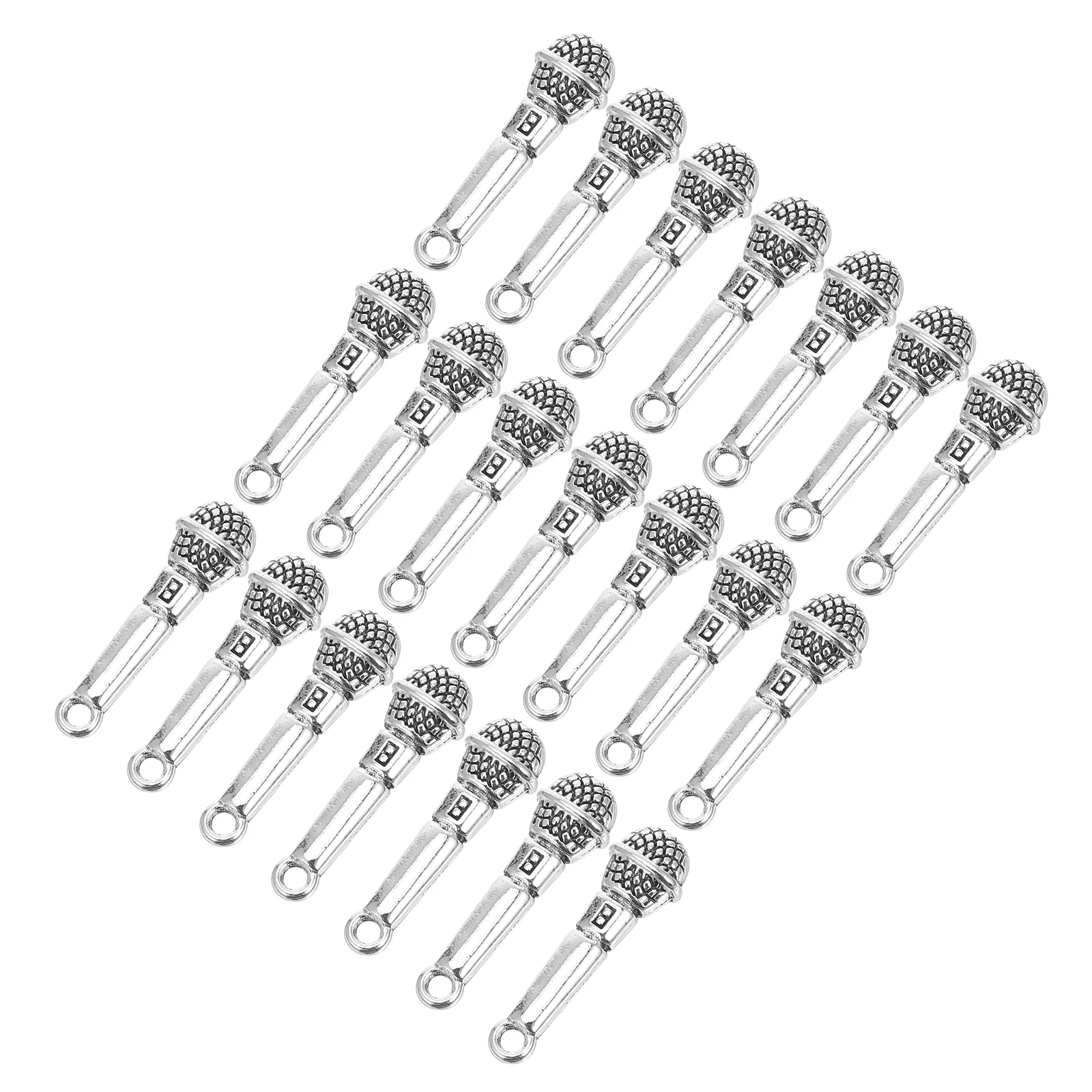 

20 Pcs Microphone Pendant Charms for Jewelry Making Bracelet Necklace Zinc Alloy Child
