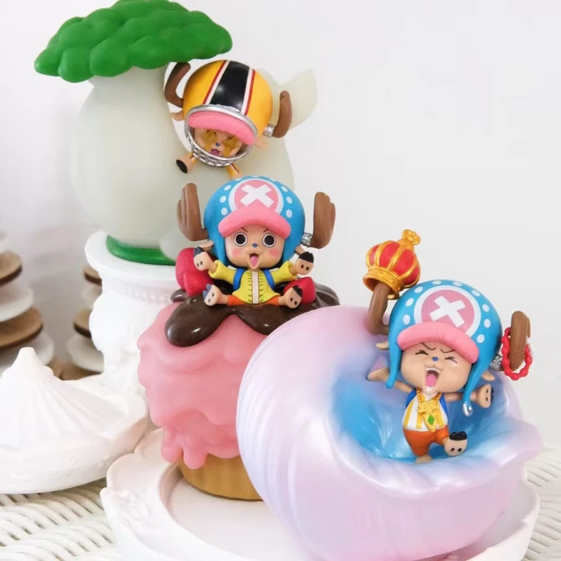 Anime ONE PIECE Tony Tony Chopper Luce notturna Scatola cieca Ornamento da tavolo Figura Bambola Giocattolo Sorpresa Borsa della fortuna Regalo di Natale