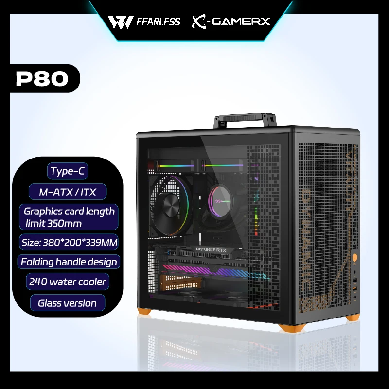 power-train-x-gamerx-p80-side-glass-m-atx-pc-case-type-c-gabinetes-gamer-240-water-cooler-desktop-portable-hand-computer-case