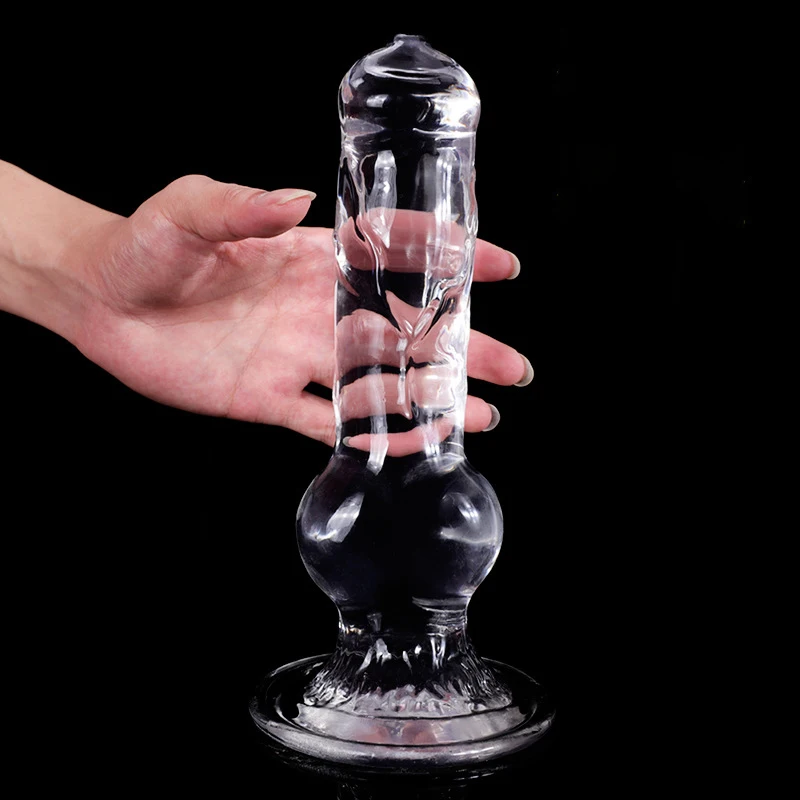 33cm Long Animal Dog Dildo TPE Clear Anal Plug Dog Penis Big Suction Cup Cock Vagina Masturbator Anal Sex Toys For Men Women