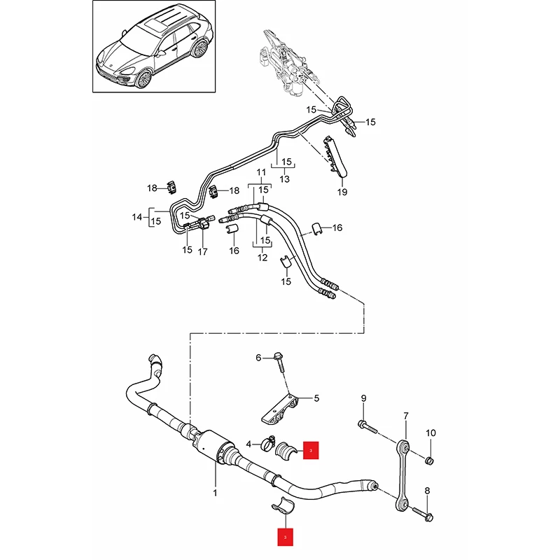 For Porsche Cayenne 1Lot/4Pcs Stabilizer Support Base Rubber Suitable  95534379300 955 343 793 00