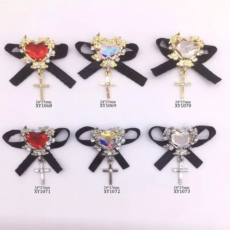 

Manufacturer direct sales 5pcs/lot cross love butterfly pendant DIY luxury nail earrings fashionable and elegant versatile acces
