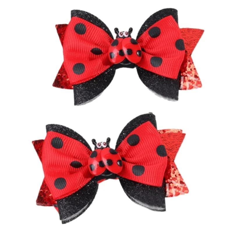 

Children's Hair Clip with Double Bows and Animal Designs Hair Accesories Hairpieces for Birthdays and Playdates 15UB