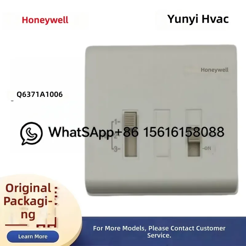 Honeywell Q6371A1006 Three Speed Fan Coil Control Switch Original HVAC Thermostat Accessory for Air Conditioning System
