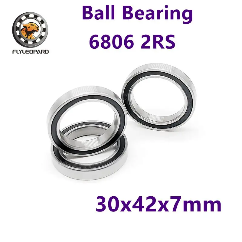 

1/2/4/6/8PCS 6806RS Thin Section Deep Groove Ball Bearing 30x42x7mm ABEC-7 Black Double-sided Rubber Cover for Dust Prevention