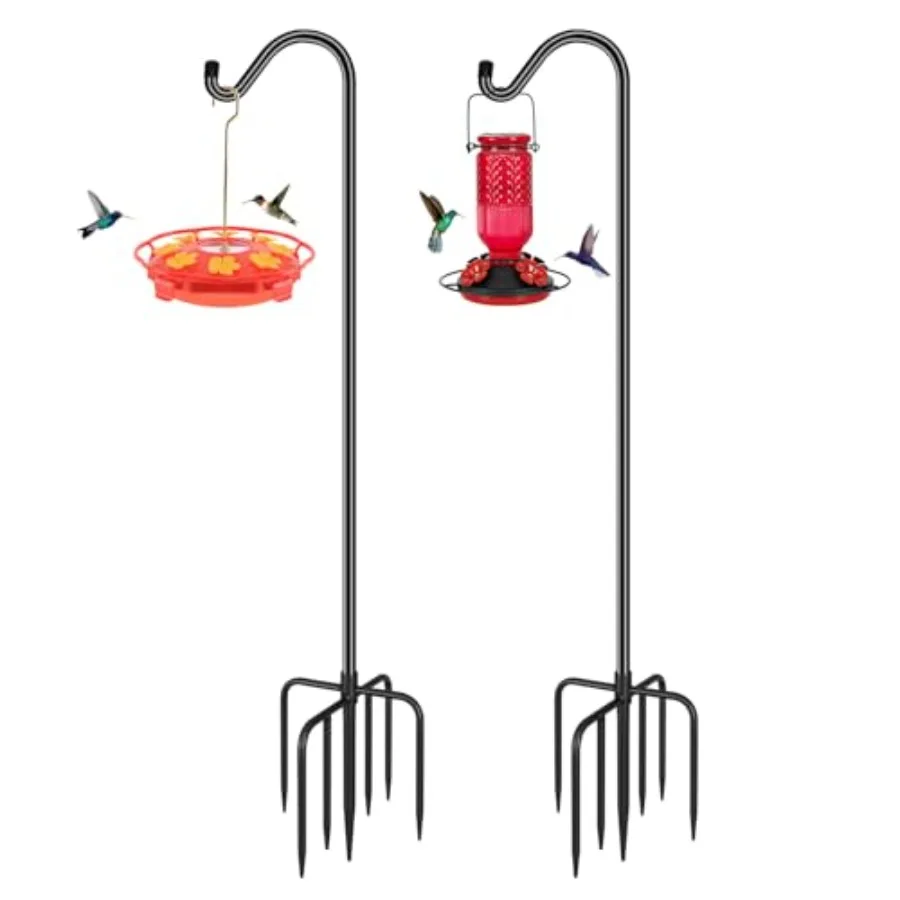 

Shepards Hooks for Outdoor Bird Feeder Pole Adjustable Tall Heavy Duty Shepherds Hooks for Hanging Plant Baskets, Solar Lights,