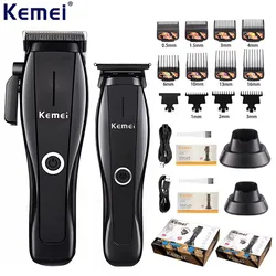Kemei KM-2286 KM-2295 Professional Commercial Electric Clippers Barber DLC Blade Hair Clipper Rechargeable Trimmer With Base