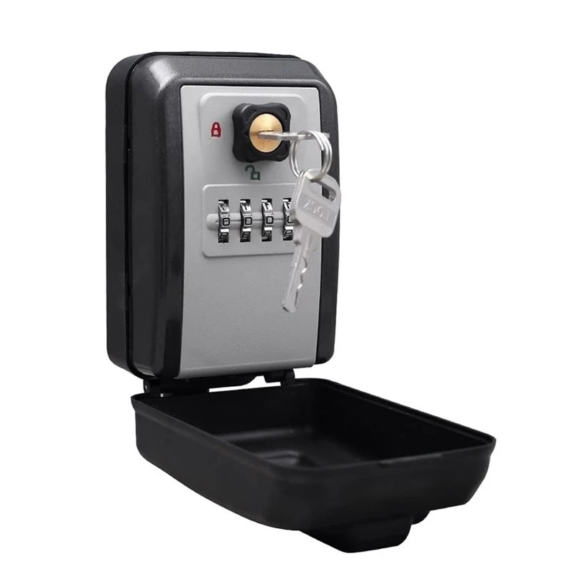 Smart Portable Outdoor Key Lock Box Wall Mount With Resettable Combination Lock For Keys Boxes