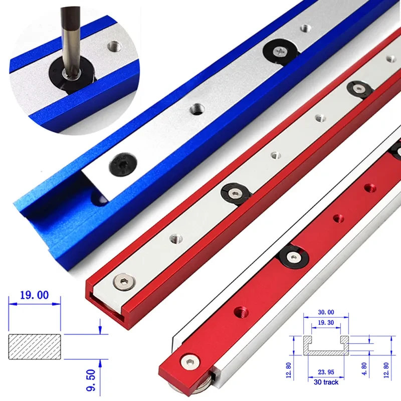 30-type T-tracks Slot Mitre Aluminium Track en Verstekstang Slider Tafelzaag Verstekmeter Staaf Houtbewerkingsgereedschap