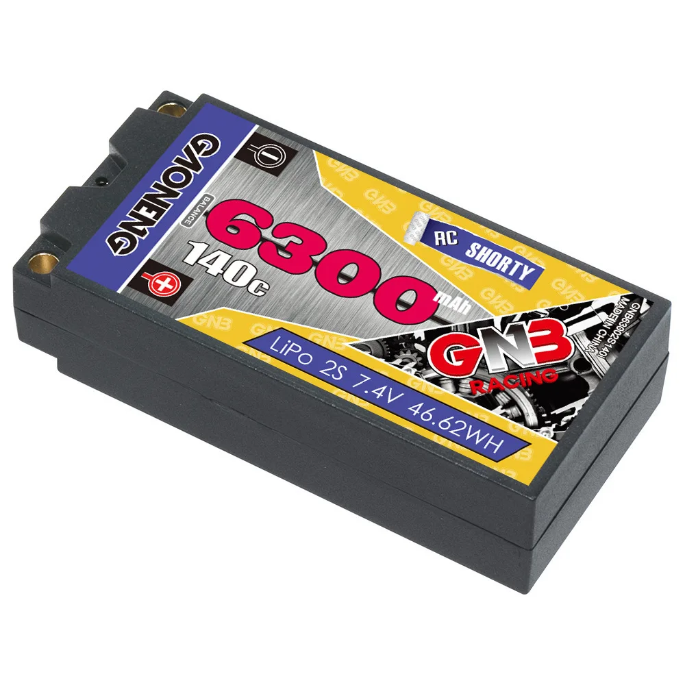 GNB 2S Shorty 7.4V 6300mAh 140C/280C RC Lipo Battery z 5mm Bullet Deans Ultra Plug do RC Car Truck Boat FPV Drones Parts