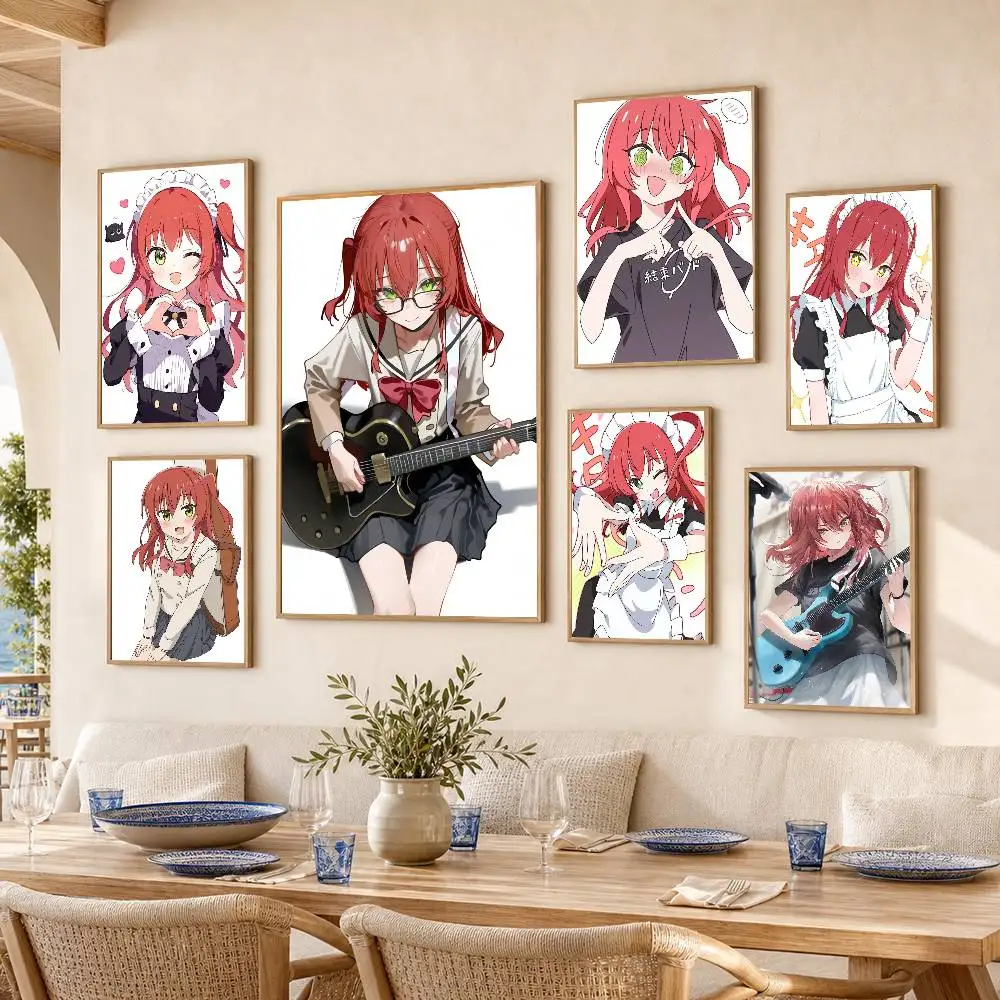 Ikuyo Kita Waterproof Self-Adhesive Wall Poster for Bedroom Living Room Home Decor