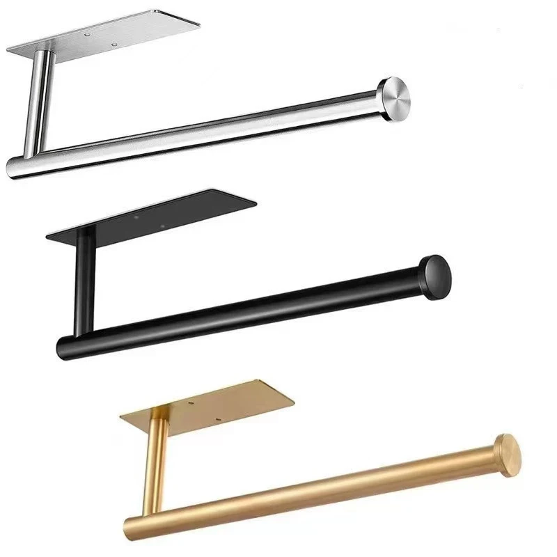 Adhesive Paper Towel Holder For Kitchen Napkin Rack Toilet Paper Holder Tissue Dispenser Cabinet Storage Bathroom Accessories