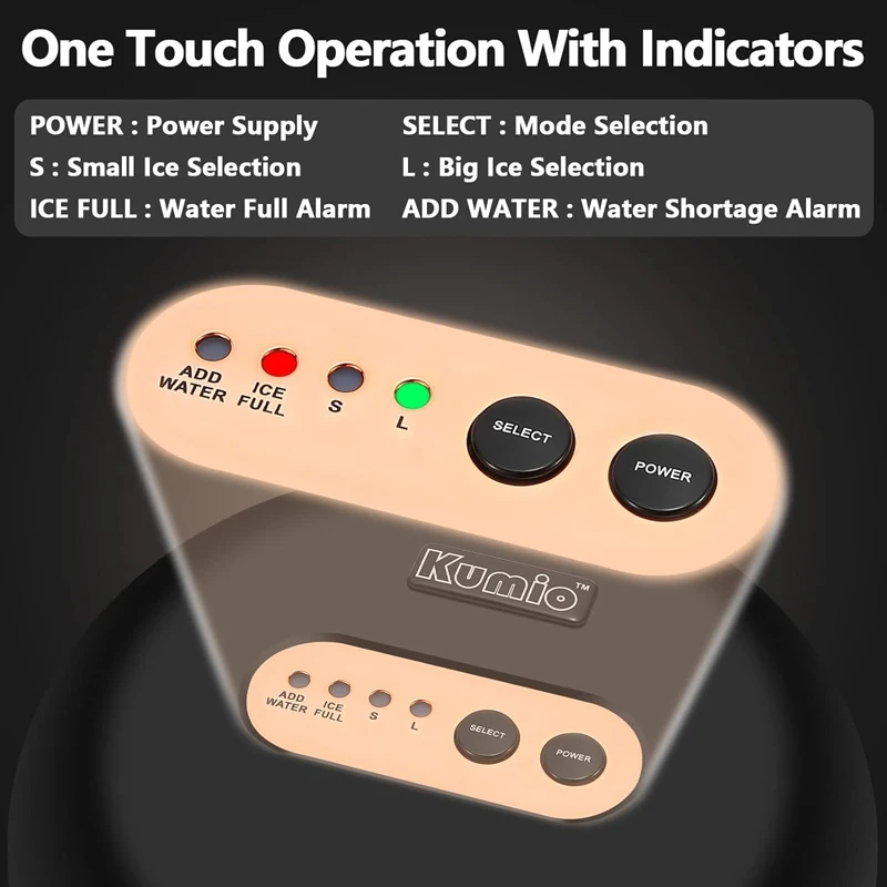 Macchina per il ghiaccio portatile autopulente da banco dal design retrò Proiettile trasparente da 10 pezzi