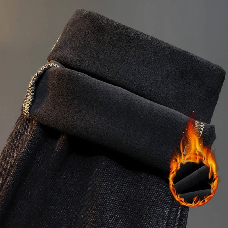Men Winter New Fleece Jeans El - Men'S Fashion Grey Jeans 评论和价格