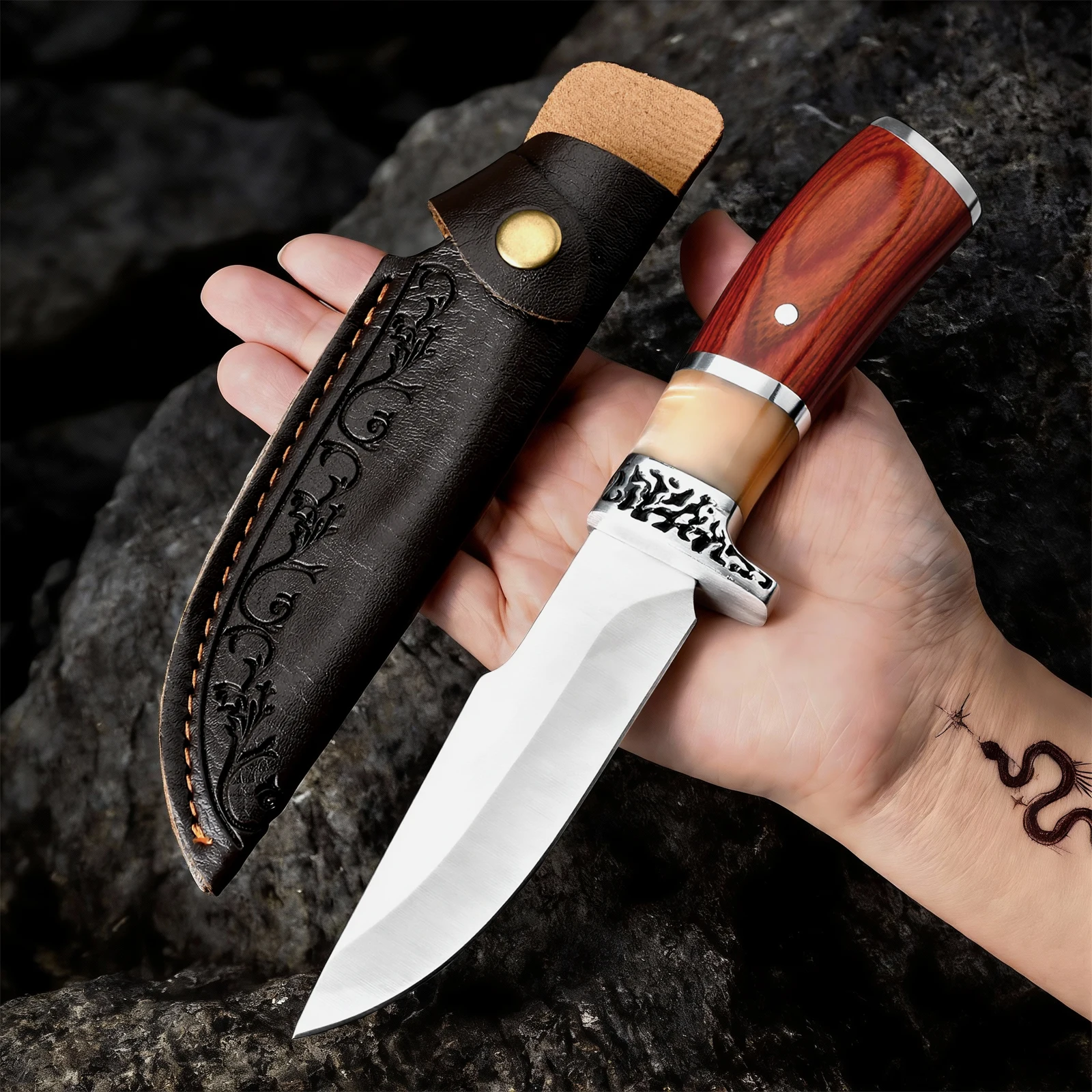 Cuchillo de camping portátil,  - Camping Cooking Knife With Sheath reseña y precio