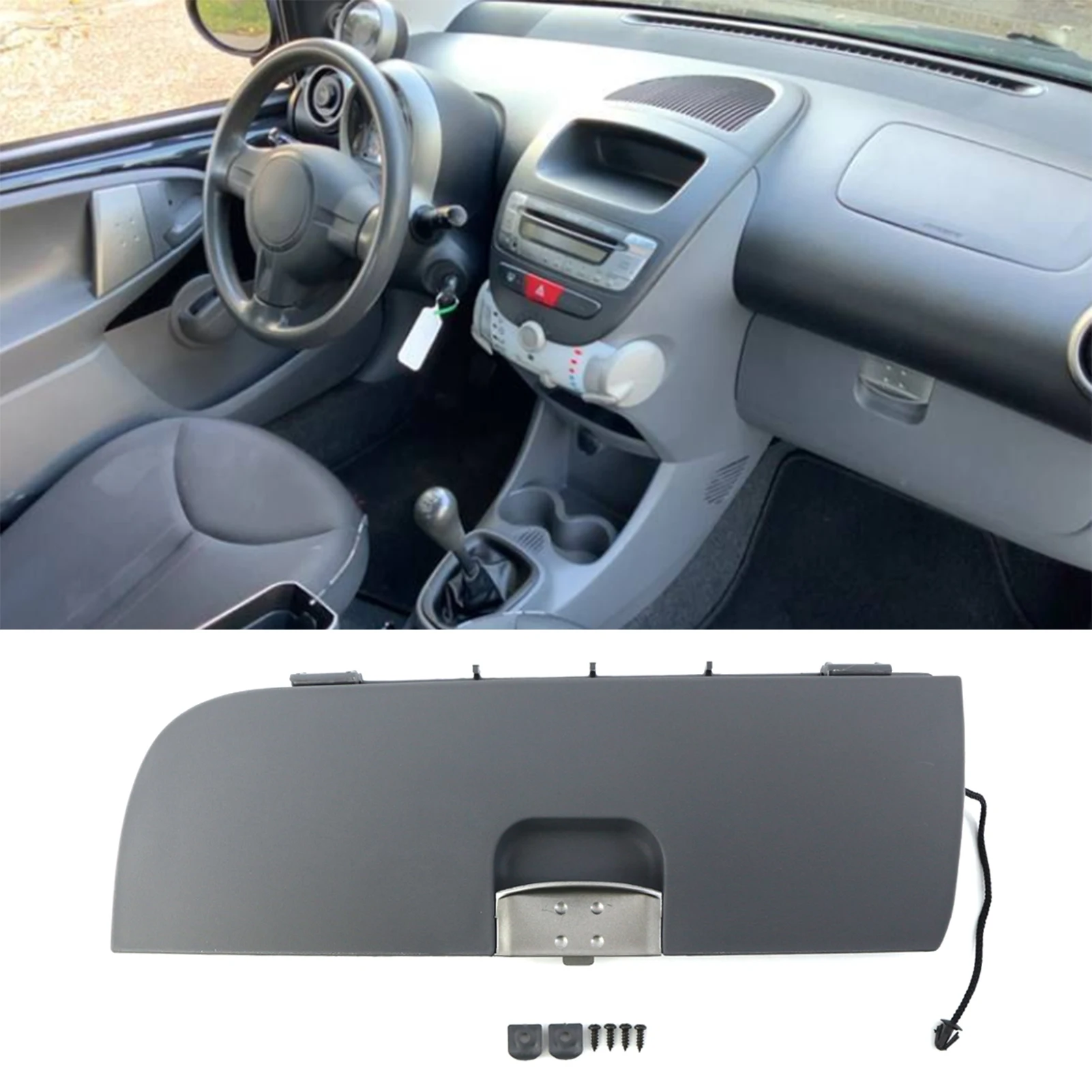 Glove Box Lid Replacemnet Car Compartment Cover for Peugeot 107 Toyota AYGO Citroen C1 2005-2015 for Right/Left Hand Drive Vehic