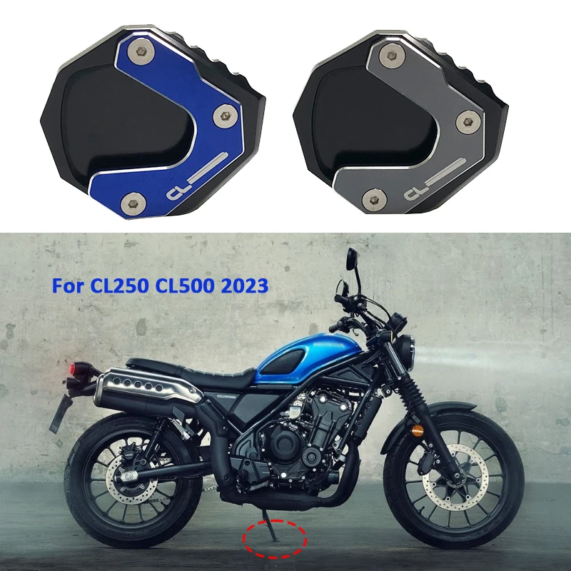 CL250 CL500 CNC Motorcycle Kickstand Foot For HONDA CL 250 CL 500 2023 Side Stand Extension Pad Support Plate