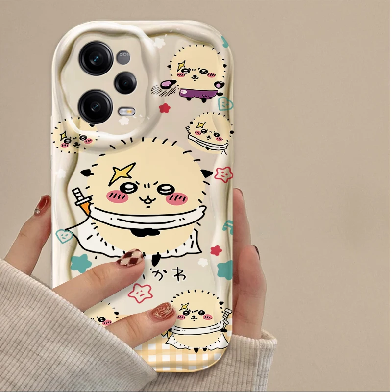 Capa ondulada fofa de desenho animado c-chiikawas para xiaomi redmi note 14 13 12 11 10 9 pro plus 14s 12s 11s 10s 9s redmi 14c 14r 13c 12 4g 5g