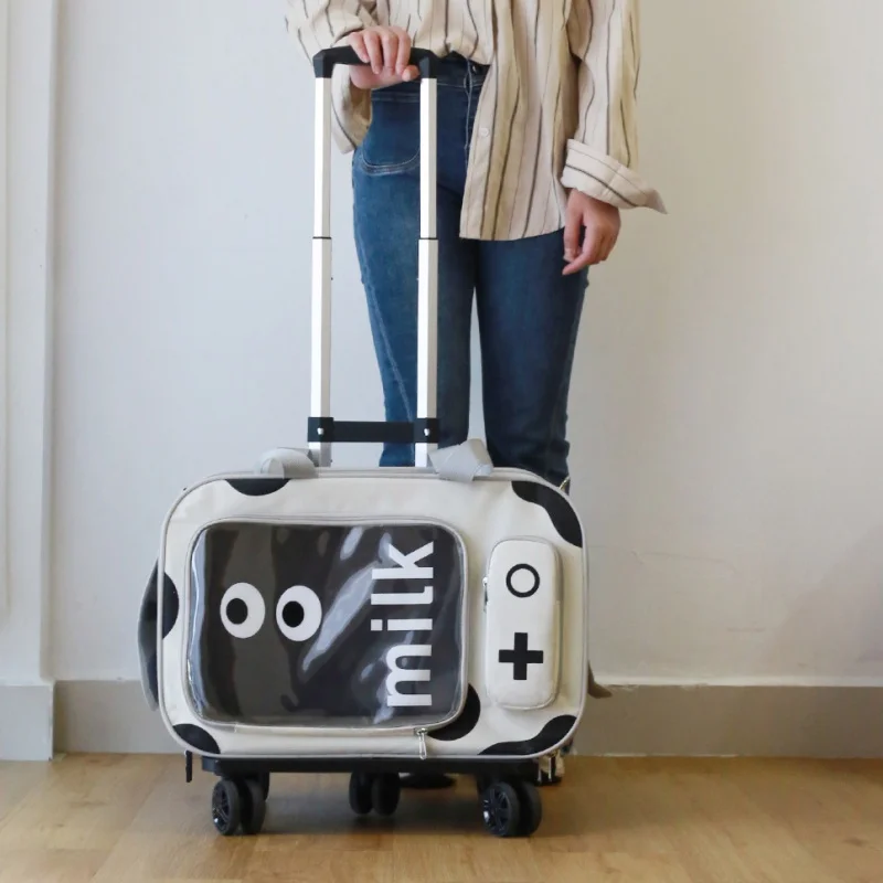 

Cat bag, Portable Suitcase For Outdoor Use, Large Capacity Dog Space Cabin Trolley, Cat Suitcase, Pet Handbag, Crossbody