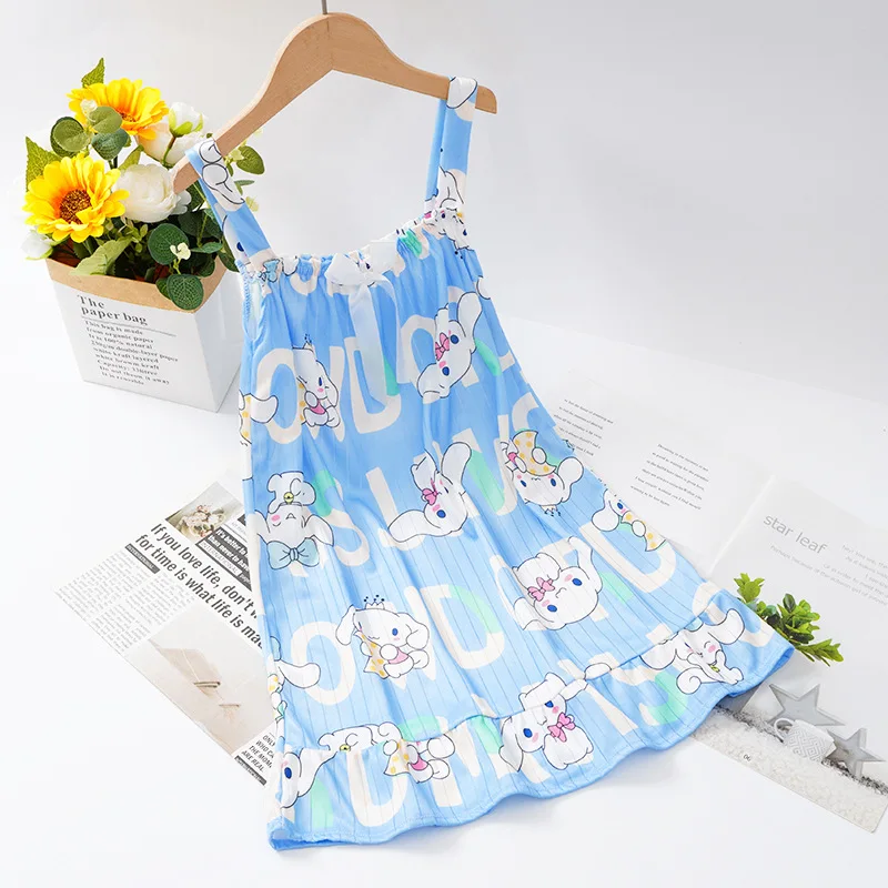 2024 Cinnamorolls Children\'s Nightdress Loungewear Wear Summer New Slip Dress Pajamas Pyjamas Girls Pajamas Fancy Skirt Sundress