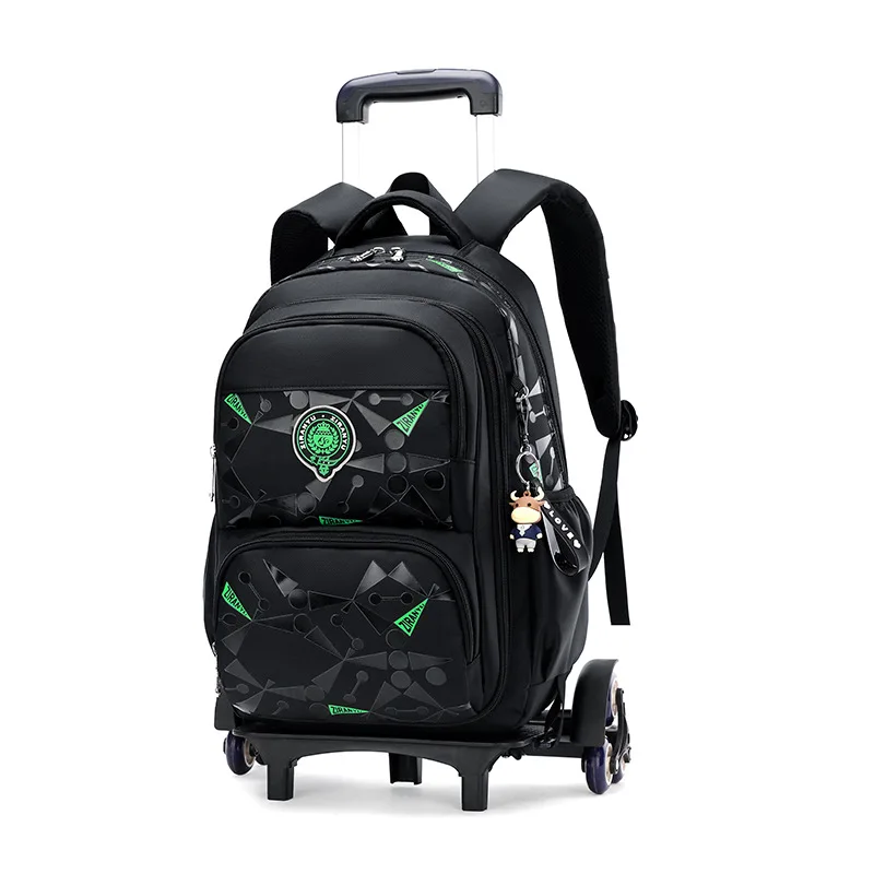 High-capacity on 2/6 Wheels Waterproof Luggage Rolling Bag Student Shoulder Backpack  Detachable Children Rolling School Bags