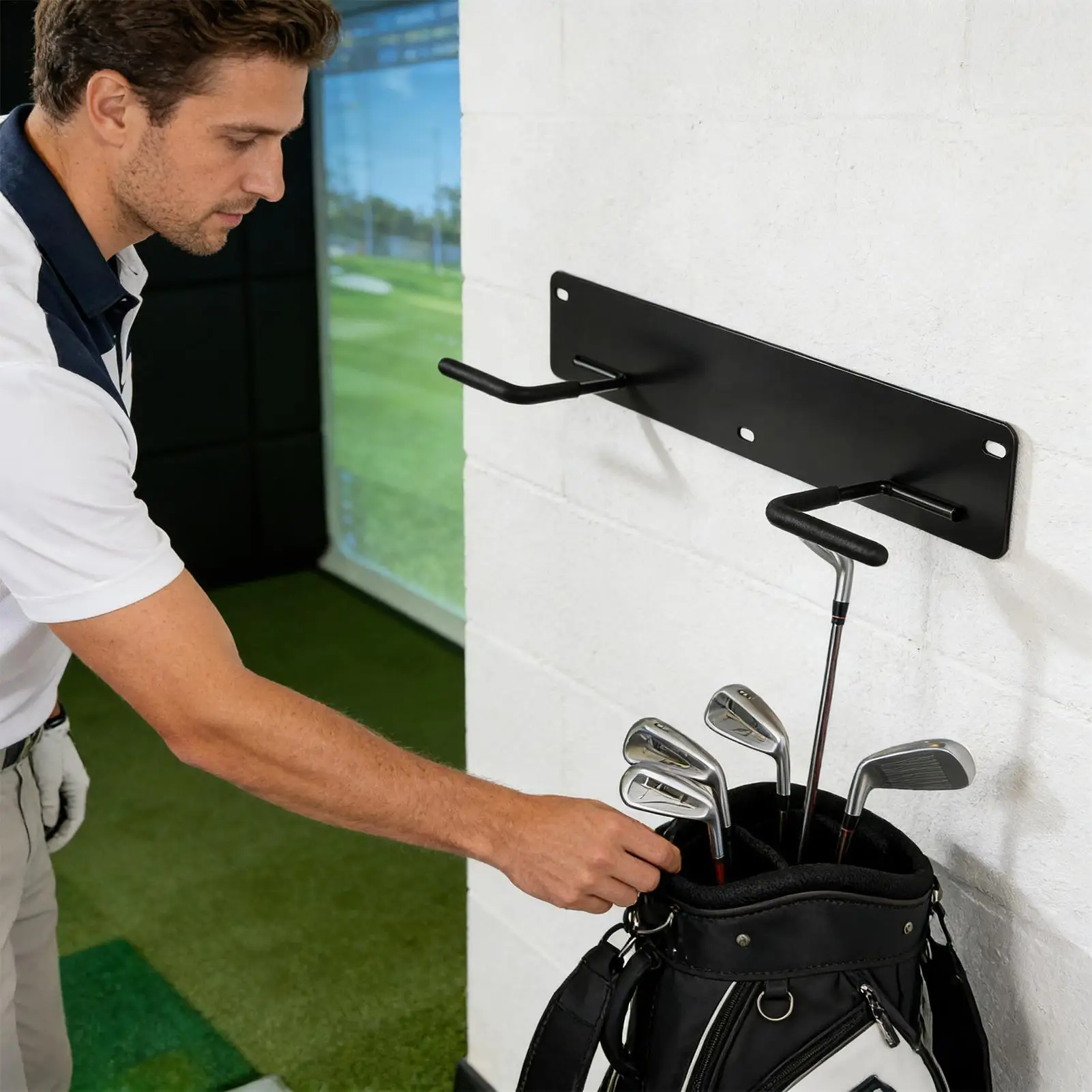 Golf Bag Rack For Garage Heavy-Duty Space-Saving Garage Wall Golf Bag Holder For Living Room Shed Corridor Apartment Men Women