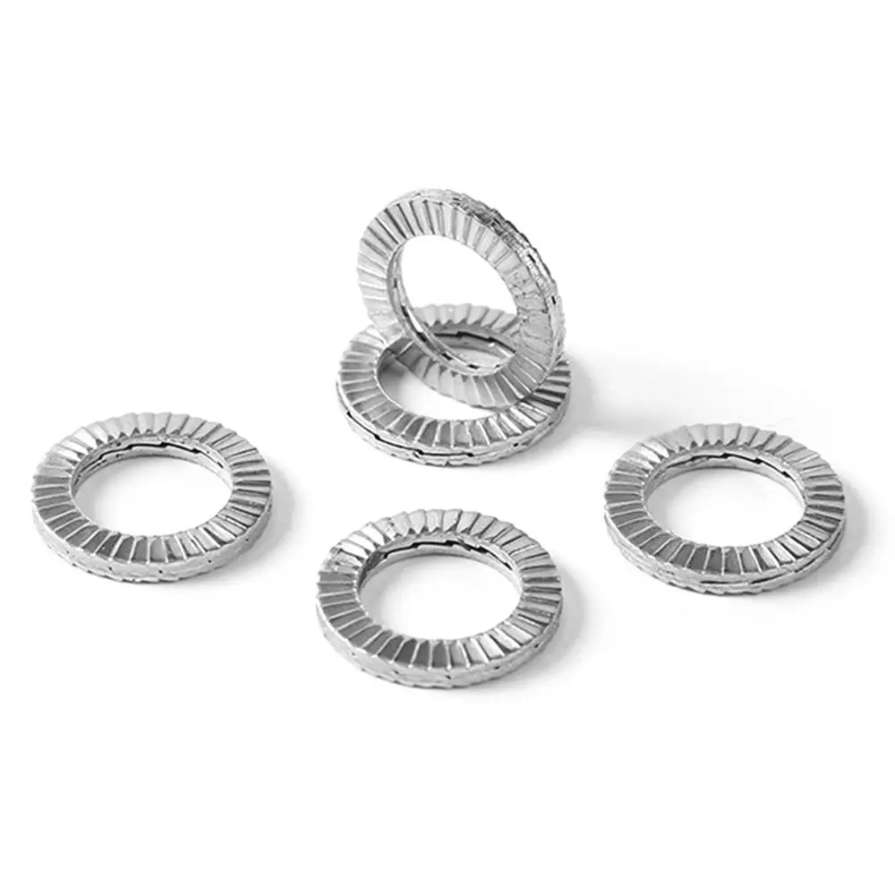 5Pcs Double Side Lock Washers M4 M10 M12 M16 M20 304 Stainless Steel Wedge Lock Washer Hardware Fastener Self-Lock
