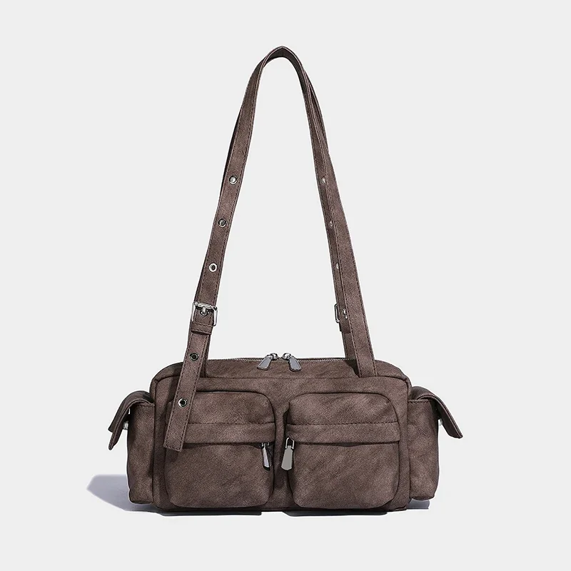 New South Korea Designer Underarm Bags for Women Luxury Handbags Purses Vintage Large Capacity Multiple Pockets Shoulder Bag image 2