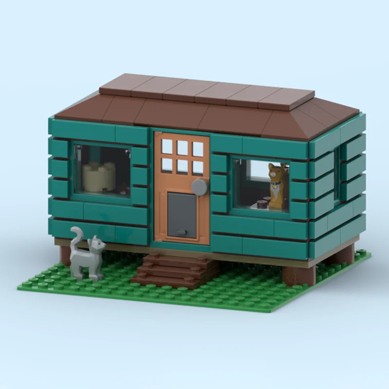 237 قطعة MOC القط لودج مدينة المزرعة نموذج اللبنات هدايا عيد الميلاد لعبة الهندسة المعمارية لتقوم بها بنفسك فكرة التعليم الطوب الاطفال عيد ميلاد #3