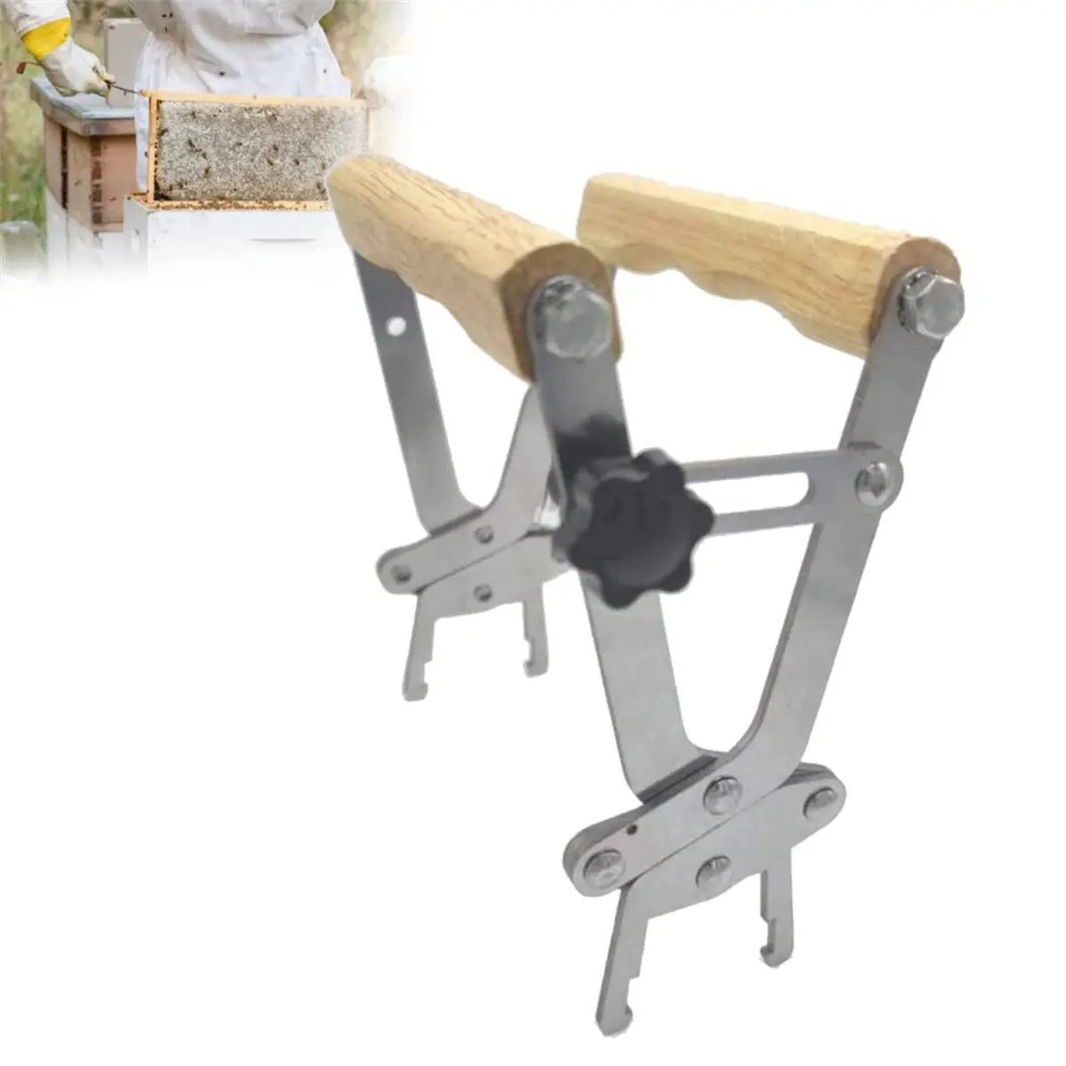 2026 New Beekeeping Frame Grip Holder, Wooden Handle Hive Lift Tool for Beekeepers, Bee Capture Gripper
