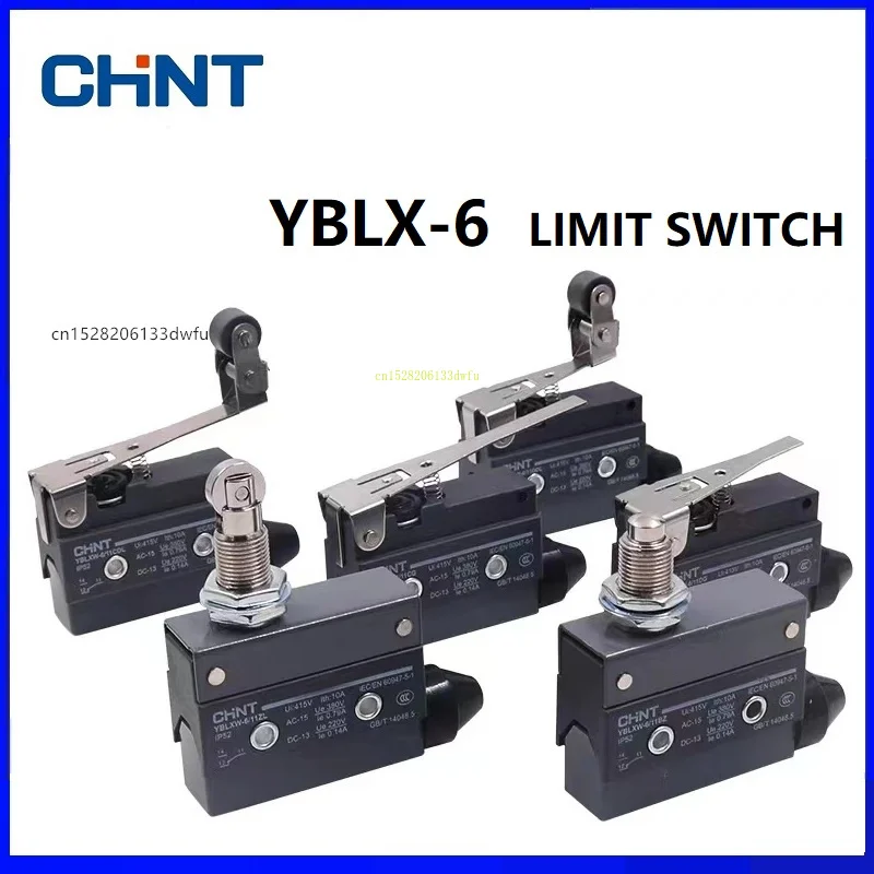 CHINT YBLXW-6 Momentary Travel Limit Switch, 1NO+1NC Contact for Door, Gate & Machine Position Detection