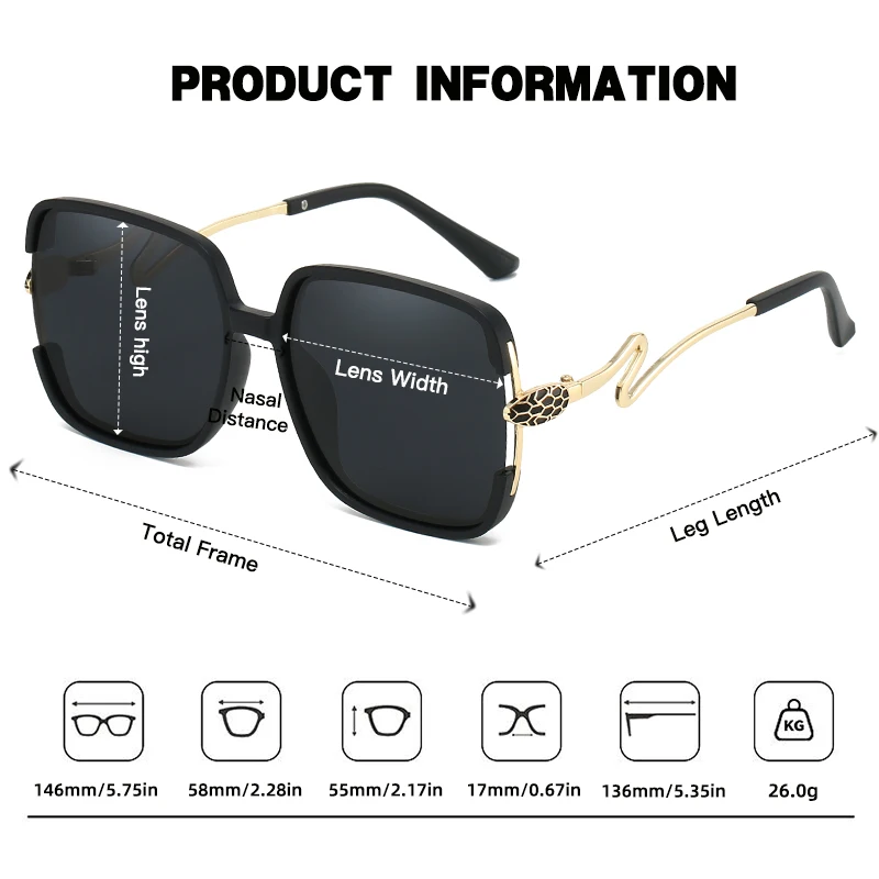 الاستقطاب المعادن التدرج مربع النظارات الشمسية النساء الرجال عالية الجودة العلامة التجارية نظارات شمسية السفر الشاطئ الذكور الإناث نظارات واقية #5